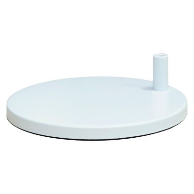 bemelux 9.84" Round Weighted Lamp Base, 12 lbs Low-Center Anti-Tip Base, Heavy Duty Replacement Base for Desk & Magnifying Lamps, Universal Fit for 0.5" Diameter Poles, White