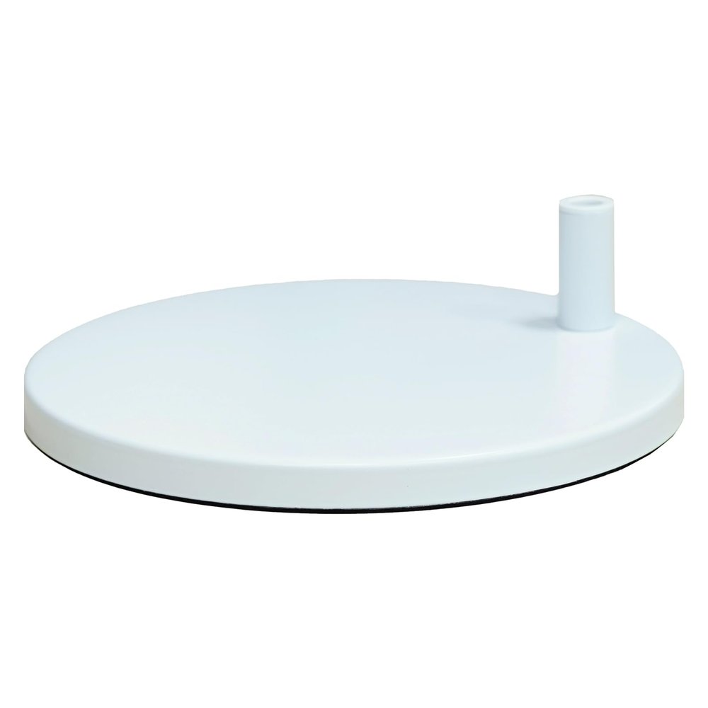 bemelux 9.84" Round Weighted Lamp Base, 12 lbs Low-Center Anti-Tip Base, Heavy Duty Replacement Base for Desk & Magnifying Lamps, Universal Fit for 0.5" Diameter Poles, White