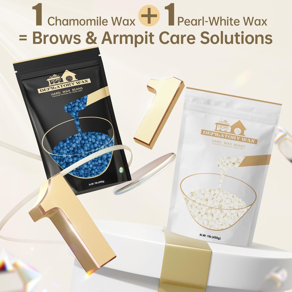 1LB Pearl-White Wax Beads + 1LB Chamomile Wax Beads