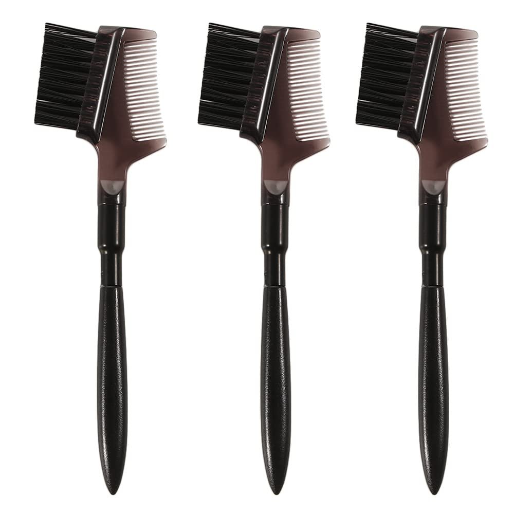 NinthAvenue Basics Eyebrow Brush, Double-sided Eyelash Brush Eyebrow Brush, Makeup Brush Makeup Tool Cosmetic Tools Eyebrow Comb for Women(3Pcs,Black)