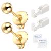 Ear Piercing Kit - 2 Pcs Self Disposable Ear Piercing Gun Built-in Earring Stud Low Pain at Home Piercer Kit Tool Easy Use for Salon 3mm (Gold Ball) view 1