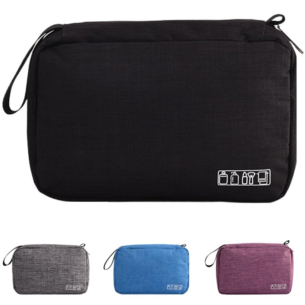 KICPUK Hanging Toiletry Bag Wash Bag Makeup Cosmetic Organizer for Women or Man,Foldable Compact Size, Super Durable Fabric Hanging Toiletry Bag(Black)
