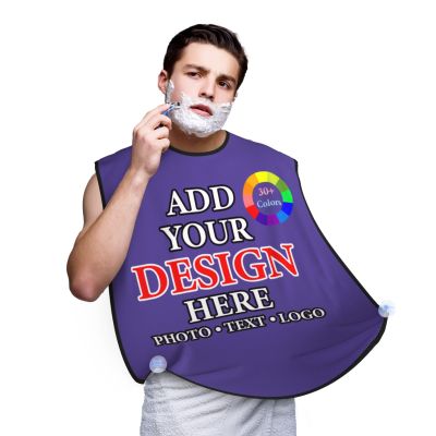 Custom Beard Bib Hair Catcher for Men, Personalized Non-Stick Grooming Beard Apron with 2 Suction Cups, for Husband Father