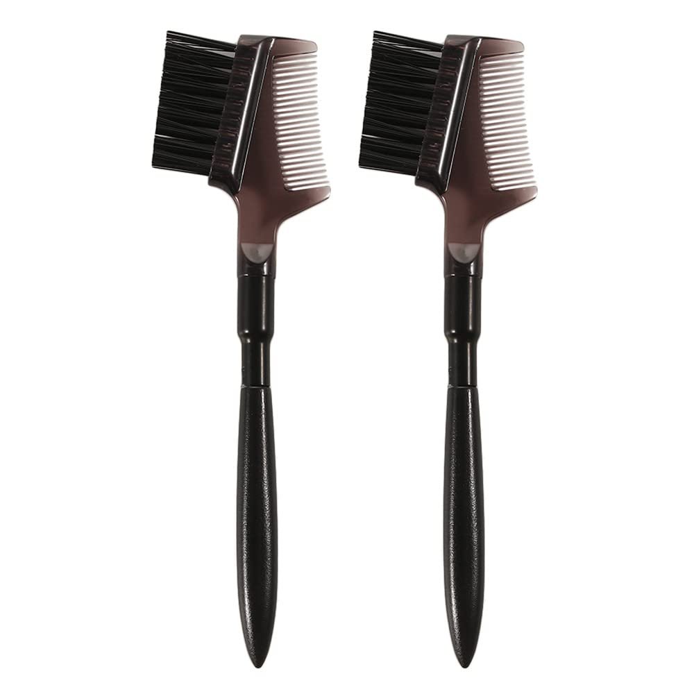 Eyebrow Brush, Double-sided Eyelash Brush Eyebrow Brush, Makeup Brush Makeup Tool Cosmetic Tools Eyebrow Comb for Women(2Pcs,Black)