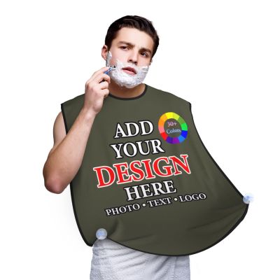 Custom Beard Bib Hair Catcher for Men, Personalized Non-Stick Grooming Beard Apron with 2 Suction Cups, for Husband Father
