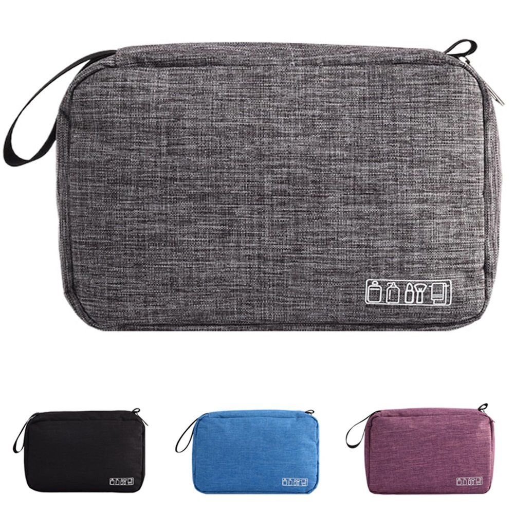KICPUK Hanging Toiletry Bag Wash Bag Makeup Cosmetic Organizer for Women or Man,Foldable Compact Size,Super Durable Fabric Hanging Toiletry Bag (Grey)
