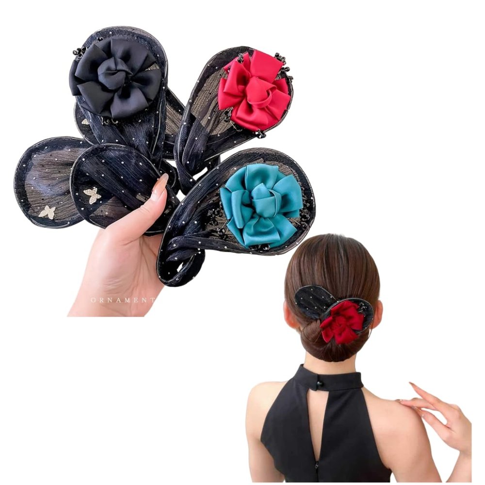 3 Pieces Cute Magic Roller Hair Curle Donut Bun Maker Lazy Diy Hair Styling Hairpin Tool for Women Girls
