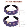 2 Pcs Wide Padded Headband Velvet Headbands Puffy Thick Hairbands Soft Hair bands for Women Girls Hair Accessories for Teen Girls,Butterflies Daisies view 3