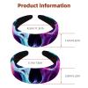 2 Pcs Wide Padded Headband Velvet Headbands Puffy Thick Hairbands Soft Hair bands for Women Girls Hair Accessories for Teen Girls,Neon Skull Butterflies view 3