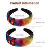 2 Pcs Wide Padded Headband Velvet Headbands Puffy Thick Hairbands Soft Hair bands for Women Girls Hair Accessories for Teen Girls,Butterflies Galaxy view 3