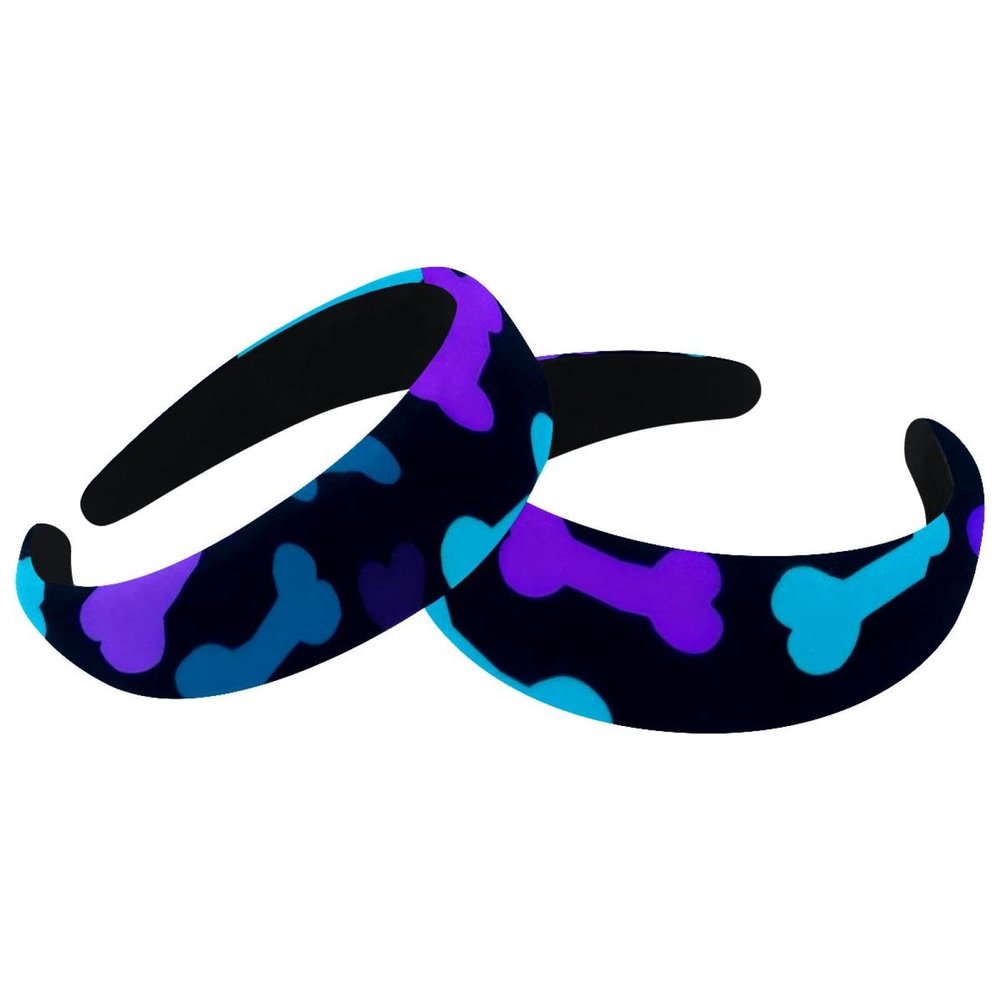2 Pcs Wide Padded Headband Velvet Headbands Puffy Thick Hairbands Soft Hair bands for Women Girls Hair Accessories for Teen Girls,Colorful Bone