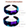 2 Pcs Wide Padded Headband Velvet Headbands Puffy Thick Hairbands Soft Hair bands for Women Girls Hair Accessories for Teen Girls,Colorful Bone view 3