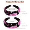 2 Pcs Wide Padded Headband Velvet Headbands Puffy Thick Hairbands Soft Hair bands for Women Girls Hair Accessories for Teen Girls,Pink Butterflies view 3