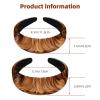 2 Pcs Wide Padded Headband Velvet Headbands Puffy Thick Hairbands Soft Hair bands for Women Girls Hair Accessories for Teen Girls,Highland Cow Sunflower view 3