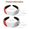 2 Pcs Wide Padded Headband Velvet Headbands Puffy Thick Hairbands Soft Hair bands for Women Girls Hair Accessories for Teen Girls,Red Poppy Butterflies view 3
