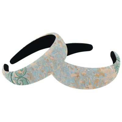 2 Pcs Wide Padded Headband Velvet Headbands Puffy Thick Hairbands Soft Hair bands for Women Girls Hair Accessories for Teen Girls,Vintage Roses, Butterfly, Bird Cage