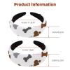 2 Pcs Wide Padded Headband Velvet Headbands Puffy Thick Hairbands Soft Hair bands for Women Girls Hair Accessories for Teen Girls,Dogs Paws Bones view 3