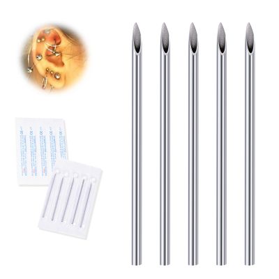 14G Body Piercing Needles,10pcs DJCIW Sterile Disposable Stainless Steel Needles for Ear, Nose, Navel, Nipple, Lip -Safe and Hygienic