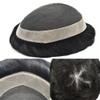 Mens Toupee Human Hair System For Men French Lace Center Poly Coating Around Mens Hair Replacement System Protesis Capilar Para Hombre Hairpiece 6"X9" #22R Light Blonde-120% density view 4