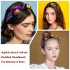 IROLSKDNFH 2 Pack Padded Headbands Velvet Headband for Women, Thick Headbands Wide Hair Bands Non Slip Head Bands for Girl, Racing Cars Graffiti Art view 2