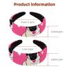 2 Pcs Wide Padded Headband Velvet Headbands Puffy Thick Hairbands Soft Hair bands for Women Girls Hair Accessories for Teen Girls,Pug Dogs view 3