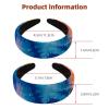 2 Pcs Wide Padded Headband Velvet Headbands Puffy Thick Hairbands Soft Hair bands for Women Girls Hair Accessories for Teen Girls,Whales Tie Dyed view 3