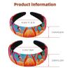 2 Pcs Wide Padded Headband Velvet Headbands Puffy Thick Hairbands Soft Hair bands for Women Girls Hair Accessories for Teen Girls,Tropical Flamingos view 3
