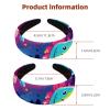 2 Pcs Wide Padded Headband Velvet Headbands Puffy Thick Hairbands Soft Hair bands for Women Girls Hair Accessories for Teen Girls,Neon Dinosaurs view 3