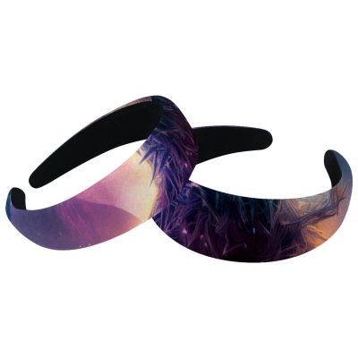 2 Pcs Wide Padded Headband Velvet Headbands Puffy Thick Hairbands Soft Hair bands for Women Girls Hair Accessories for Teen Girls,Wolf Galaxy