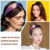2 Pcs Wide Padded Headband Velvet Headbands Puffy Thick Hairbands Soft Hair bands for Women Girls Hair Accessories for Teen Girls,Wolf Galaxy view 2