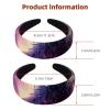2 Pcs Wide Padded Headband Velvet Headbands Puffy Thick Hairbands Soft Hair bands for Women Girls Hair Accessories for Teen Girls,Wolf Galaxy view 3