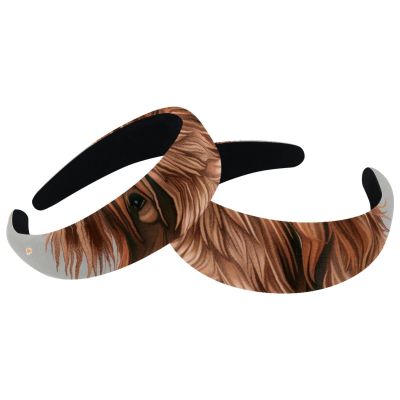 2 Pcs Wide Padded Headband Velvet Headbands Puffy Thick Hairbands Soft Hair bands for Women Girls Hair Accessories for Teen Girls,Highland Cow Sunflower