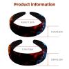 2 Pcs Wide Padded Headband Velvet Headbands Puffy Thick Hairbands Soft Hair bands for Women Girls Hair Accessories for Teen Girls,Fire Dog view 3