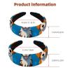 2 Pcs Wide Padded Headband Velvet Headbands Puffy Thick Hairbands Soft Hair bands for Women Girls Hair Accessories for Teen Girls,Dogs Cats Paws view 3