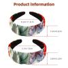 2 Pcs Wide Padded Headband Velvet Headbands Puffy Thick Hairbands Soft Hair bands for Women Girls Hair Accessories for Teen Girls,Poppy Flower view 3