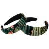 2 Pcs Wide Padded Headband Velvet Headbands Puffy Thick Hairbands Soft Hair bands for Women Girls Hair Accessories for Teen Girls,Cactus Flower view 1