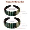 2 Pcs Wide Padded Headband Velvet Headbands Puffy Thick Hairbands Soft Hair bands for Women Girls Hair Accessories for Teen Girls,Cactus Flower view 3