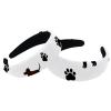 2 Pcs Wide Padded Headband Velvet Headbands Puffy Thick Hairbands Soft Hair bands for Women Girls Hair Accessories for Teen Girls,Dog Paws view 1