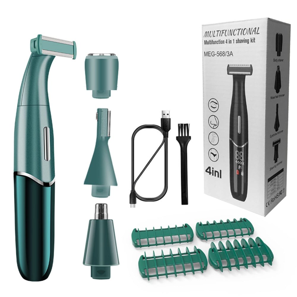 JzcsdkSIL 4 In1 Electric Epilator Women Shaver Eyebrow Trimmer Leg Female Face Hair Remover Trimmer Rechargeable Lady Shave