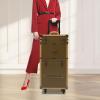 ZeStarDair Makeup Rolling Case Professional Makeup Case 2 Mobile Password Locks and 2 Keys, Professional Makeup Train Case for Make Up Nail Hairstylists (Gold) view 2