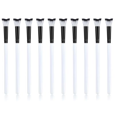 10Pcs Curved Fluffy Lash Cleaning Brush Set, Eyelash Extension Shampoo Cleanser, Professional Makeup Removal Wash Brushes for Home Salon Facial