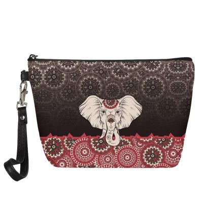 ZCFYGDX Compact Makeup Pouch, Cosmetic Pouch Toiletry Bags for Travel - Organizer Toiletry Cosmetic, Perfect for Storing Skincare and Makeup Tribal Style Print Brown
