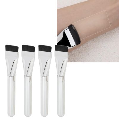 NSXAYIWE 4pcs Brush, Flat Base Brushes for Liquid Cream Makeup, Portable Soft Fluffy Hair Thin Flat Mask Application Brush, Professional Beauty Brush Set for Women
