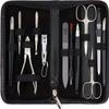 3 Swords Germany  Brand Quality 12 Piece Manicure Pedicure Grooming kit Set for Professional Finger & Toe Nail Care with Black Synthetic Leather case - Made in Germany view 1