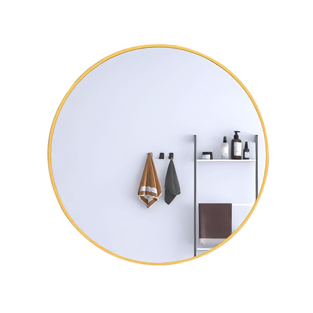 24" Wall Round Circle Mirror Bathroom Make Up Vanity Mirror Golden