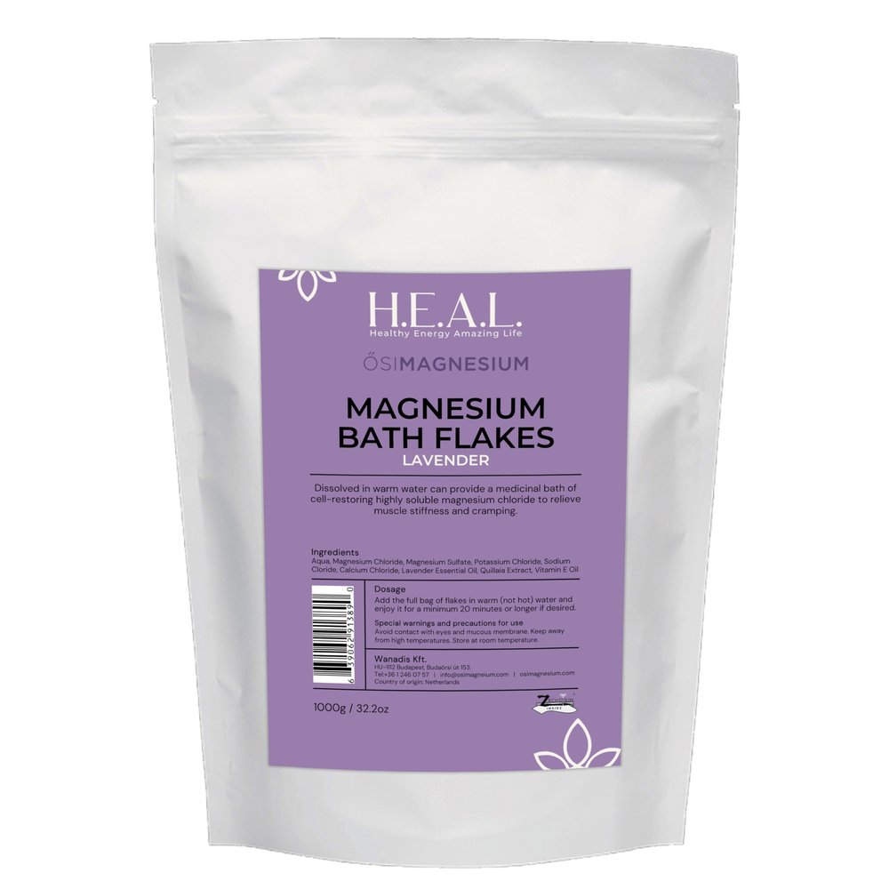 SIMAGNESIUM Bath Flakes with Lavender Essential Oil- 2.2lbs for a Calm and Relaxed Evening