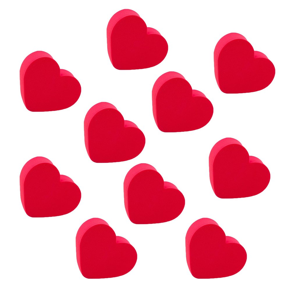 10PCS Heart Makeup Sponge Wet Dry Powder Puff Red Sponge Makeup Pads Blender Sponge Replacement Liquid Foundation Applicator
