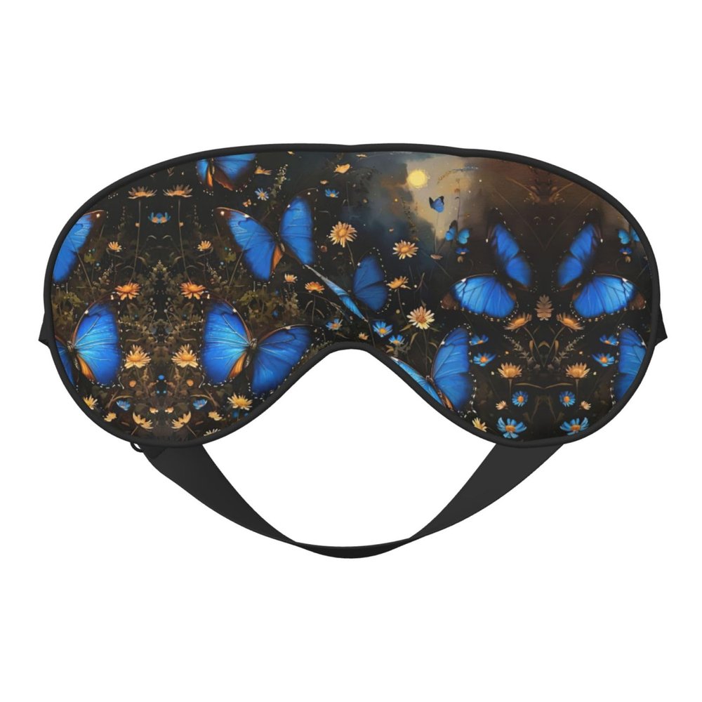 SSIMOO Blue Butterflies Sleep Mask-Adjustable,Breathable,Fashionable Eye Mask For A Comfortable Sleep Experience
