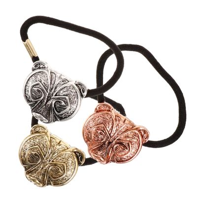 AUTSUPPL 3pcs Elastic Hair Bands Bear Head Ponytail Holders for Women Girls Braid Accessories Hair Ties for Curly