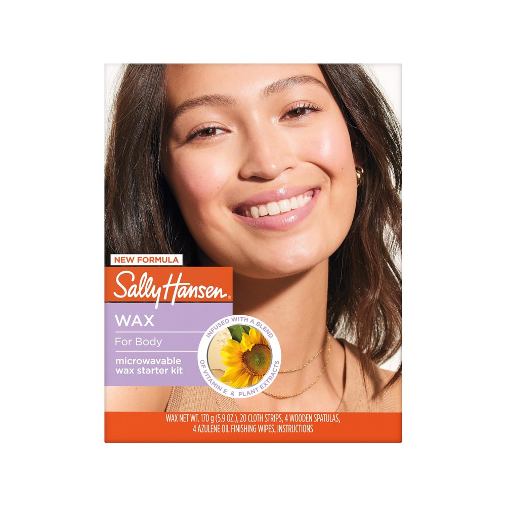 Sally Hansen Microwavable Wax Starter Kit for Body Legs, Underarms & Bikini | Removes Hair from Root  Vegan & Dermatologist Tested